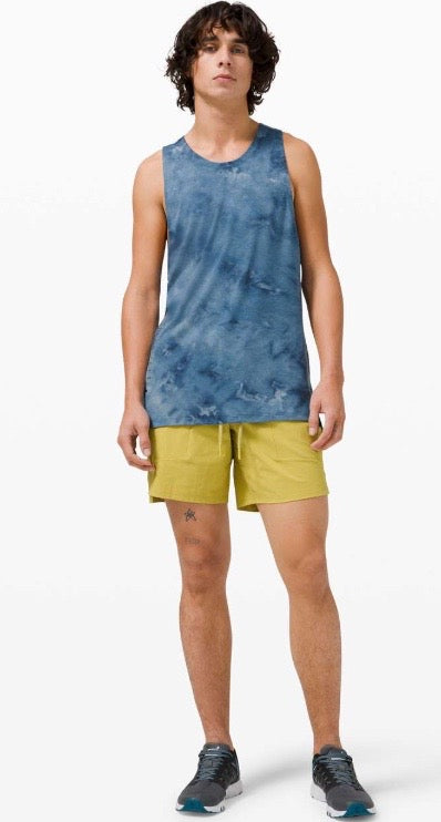 Lululemon Always Agile MENS TANK Diamond Dye True navy Chambray Sz Med/Lrg