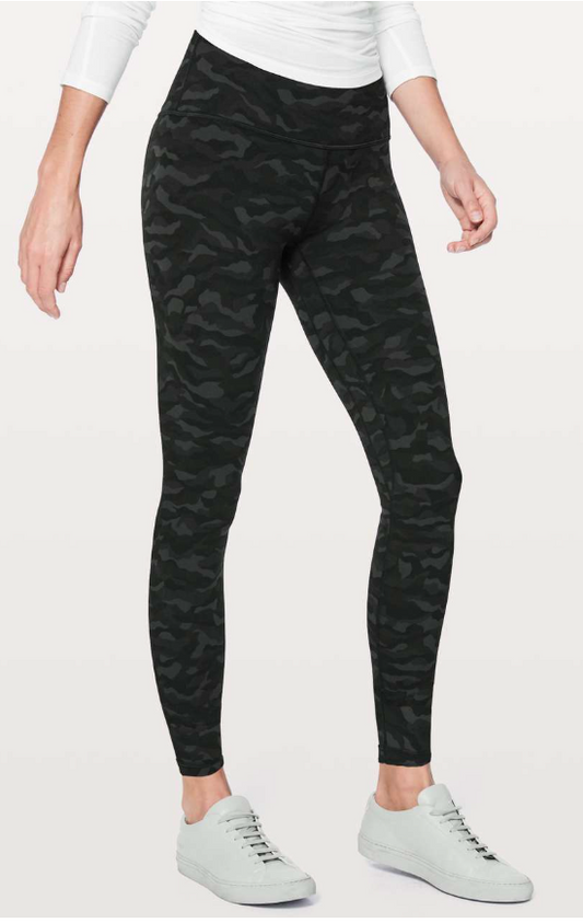 Lululemon Align Pant* Full Length 28" Inseam Sequoia Camo Print Deep Coal Black Sz 10