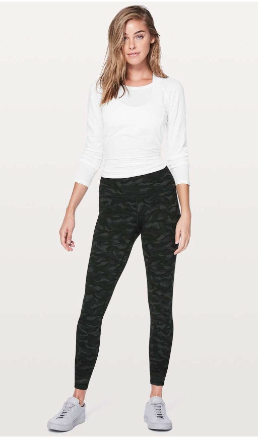 Lululemon Align Pant* Full Length 28" Inseam Sequoia Camo Print Deep Coal Black Sz 10