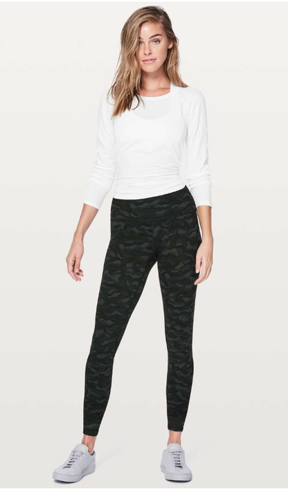 Lululemon Align Pant* Full Length 28" Inseam Sequoia Camo Print Deep Coal Black Sz 10