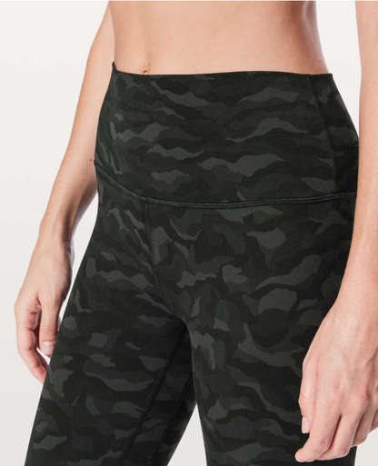 Lululemon Align Pant* Full Length 28" Inseam Sequoia Camo Print Deep Coal Black Sz 10