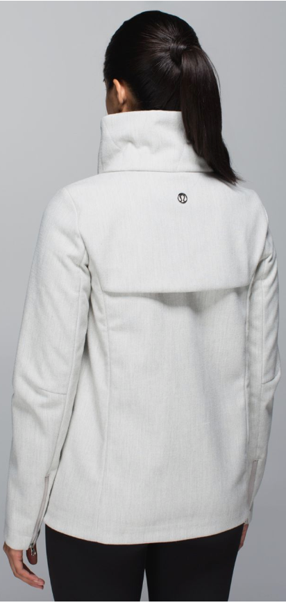 Lululemon RARE Brisky Biker Jacket Sand Dune/Heathered Ghost/Sand Dune Sz 6