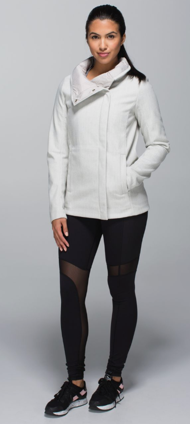Lululemon RARE Brisky Biker Jacket Sand Dune/Heathered Ghost/Sand Dune Sz 6