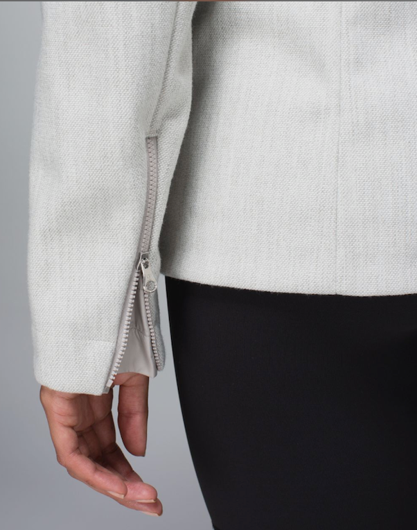 Lululemon RARE Brisky Biker Jacket Sand Dune/Heathered Ghost/Sand Dune Sz 6
