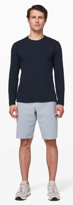 Lululemon Commission Short Qwick Oxford 11" Inseam Relaxed Oasis Blue/Dawn Blue Sz 32"