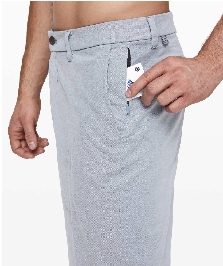 Lululemon Commission Short Qwick Oxford 11" Inseam Relaxed Oasis Blue/Dawn Blue Sz 32"