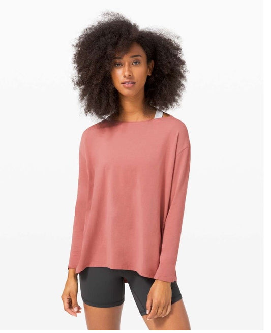 Lululemon Back in Action Long Sleeve Top Brier Rose Sz 8 Brand New Without Tag