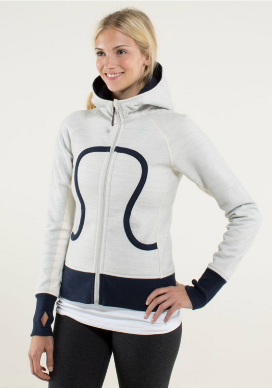 Lululemon Scuba Hoodie Stretch (Lined Hood) RARE Commuter Denim Angel Wing/Inkwell Sz 6