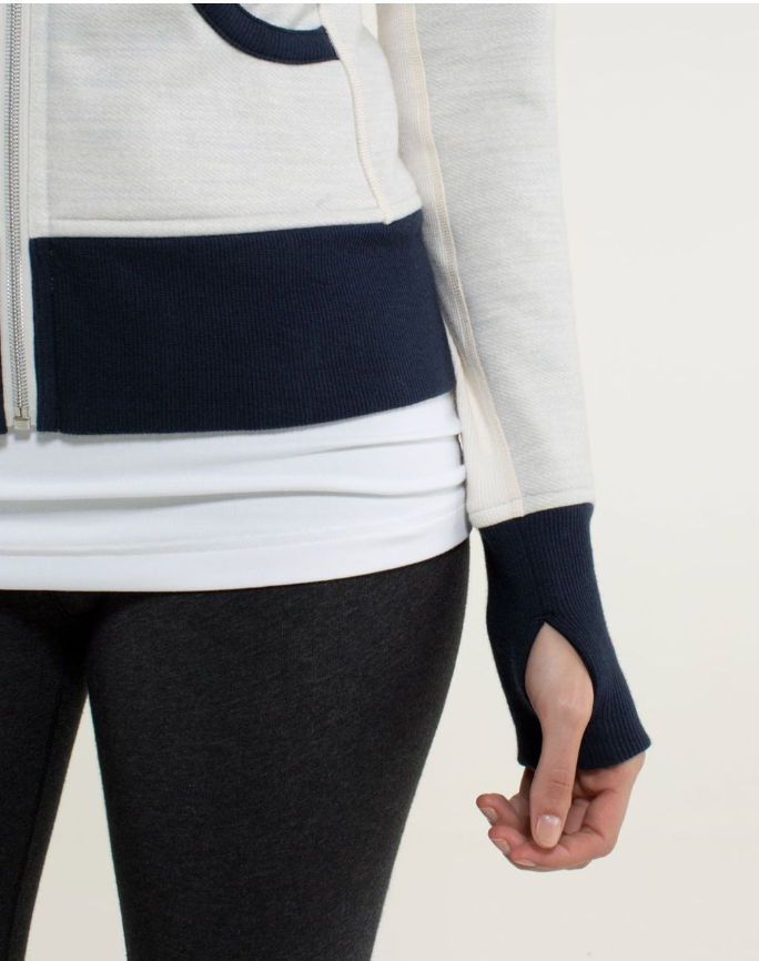 Lululemon Scuba Hoodie Stretch (Lined Hood) RARE Commuter Denim Angel Wing/Inkwell Sz 6