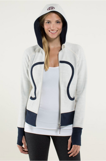 Lululemon Scuba Hoodie Stretch (Lined Hood) RARE Commuter Denim Angel Wing/Inkwell Sz 6