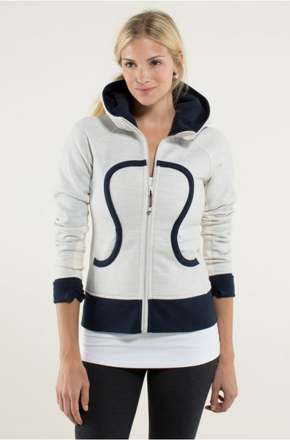 Lululemon Scuba Hoodie Stretch (Lined Hood) RARE Commuter Denim Angel Wing/Inkwell Sz 6