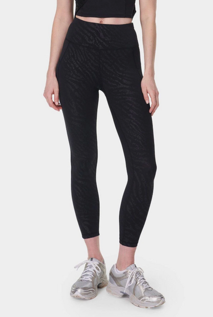 Sweaty Betty Chrome Black Full Length All Day 7/8 Embossed Leggings Chrome Black Sz 4/6
