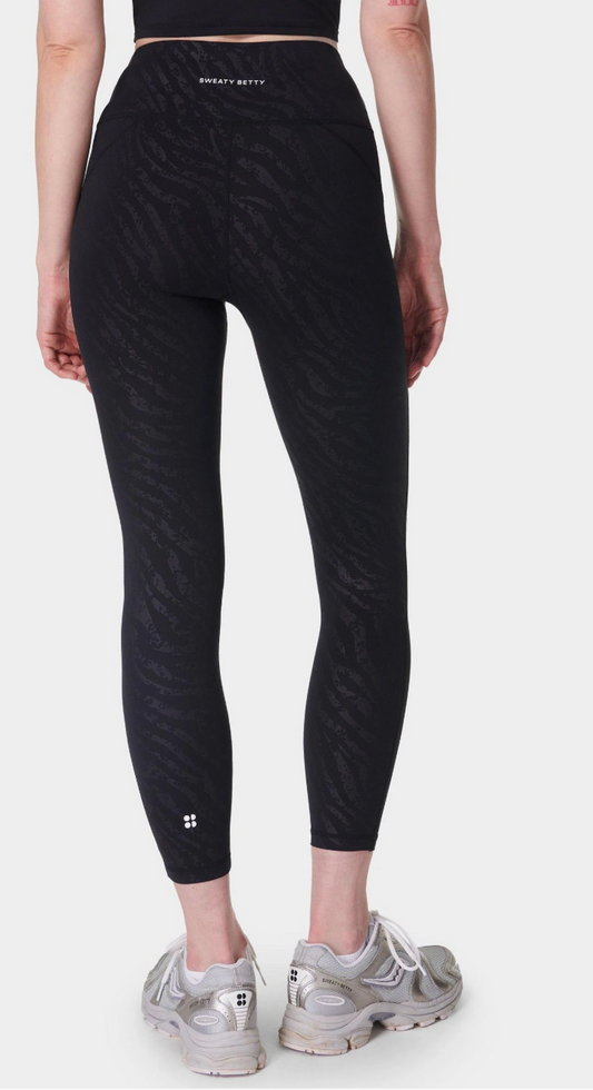 Sweaty Betty Chrome Black Full Length All Day 7/8 Embossed Leggings Chrome Black Sz 4/6