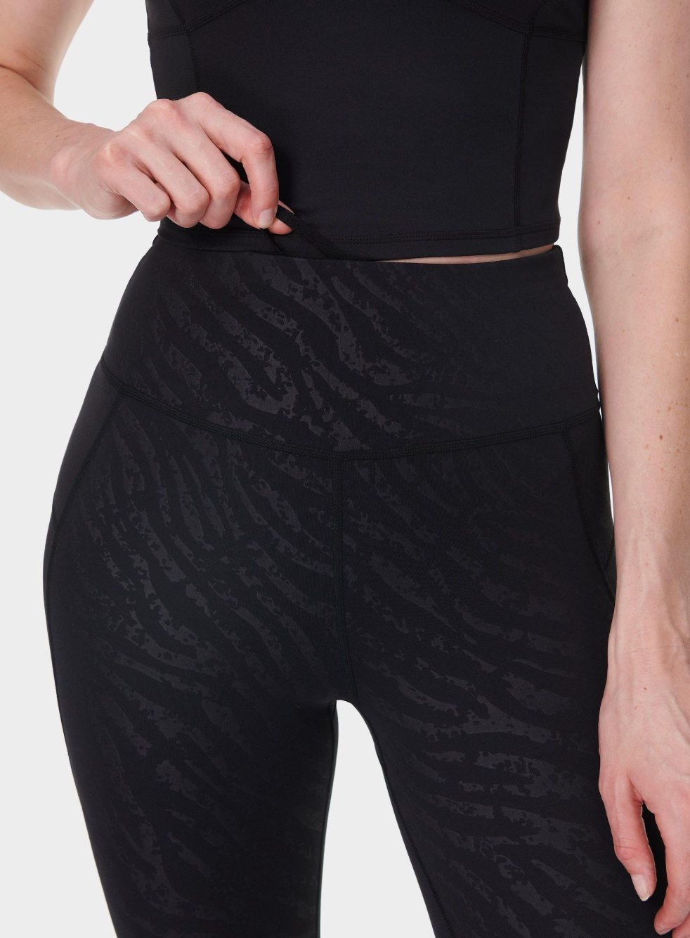 Sweaty Betty Chrome Black Full Length All Day 7/8 Embossed Leggings Chrome Black Sz 4/6