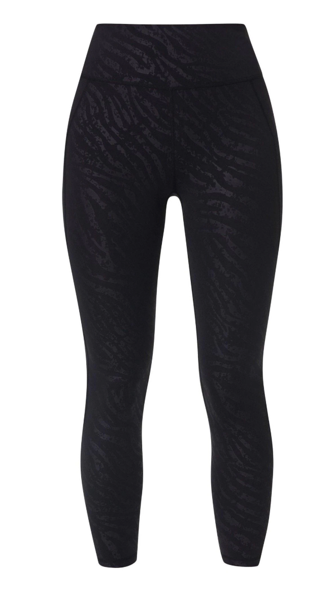 Sweaty Betty Chrome Black Full Length All Day 7/8 Embossed Leggings Chrome Black Sz 4/6