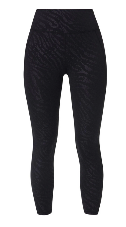 Sweaty Betty Chrome Black Full Length All Day 7/8 Embossed Leggings Chrome Black Sz 4/6