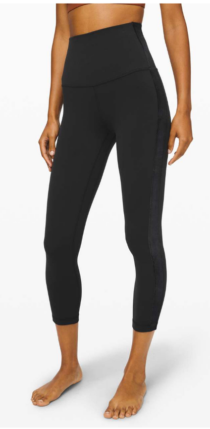 Lululemon Align Super High-Rise Crop Velvet Black Sz 8 SPECIAL EDITION