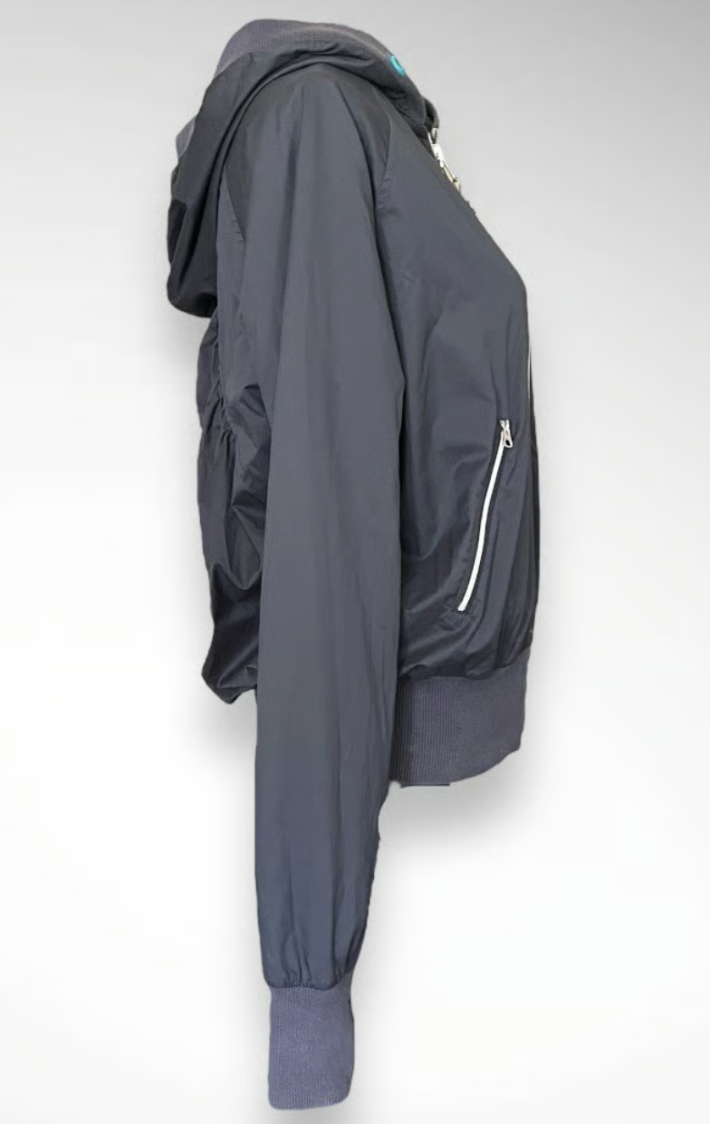 LULULEMON Women's Swell Reversible Hooded‎ Jacket RARE Graphite Grey/Hawaiian Blue Sz 10