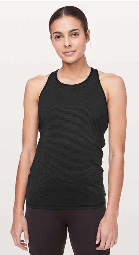 Lululemon Ruche Of Adrenaline Tank Black Sz 6 Brand New