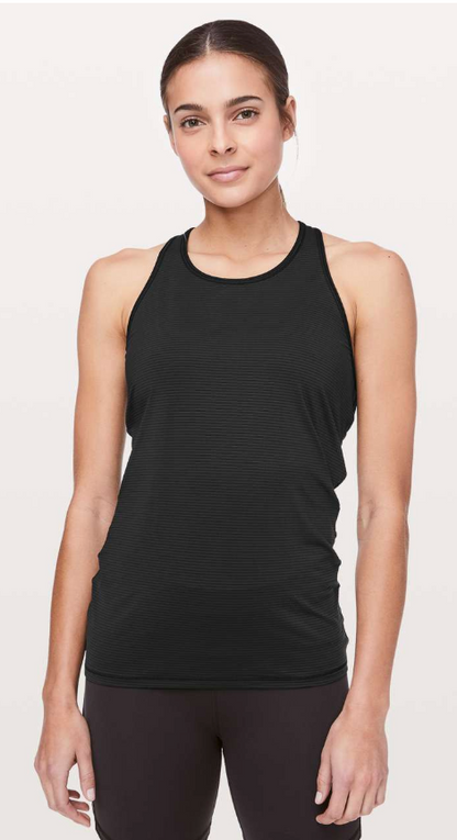 Lululemon Ruche Of Adrenaline Tank Black Sz 6 Brand New