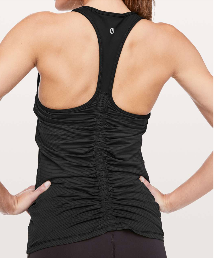 Lululemon Ruche Of Adrenaline Tank Black Sz 6 Brand New