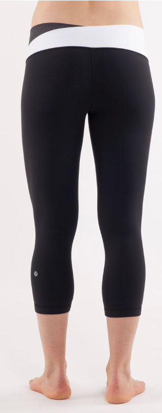 Lululemon Astro Wunder Under 21" Inseam Crop Black/Heathered Black/White Sz 6