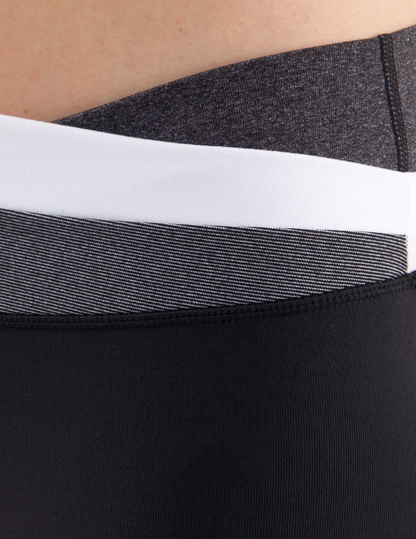 Lululemon Astro Wunder Under 21" Inseam Crop Black/Heathered Black/White Sz 6