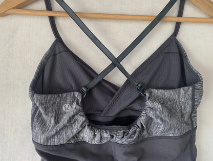 Lululemon Embrace Tank CrissCross Adjustable Back Slate Grey/Heathered Grey Sz 6