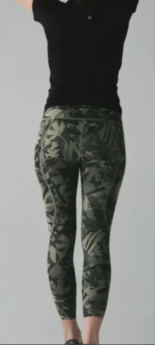 Lululemon Tight Stuff TightPop Cut 25" Inseam Fatigue Green Black Sz 6 RARE Brand New