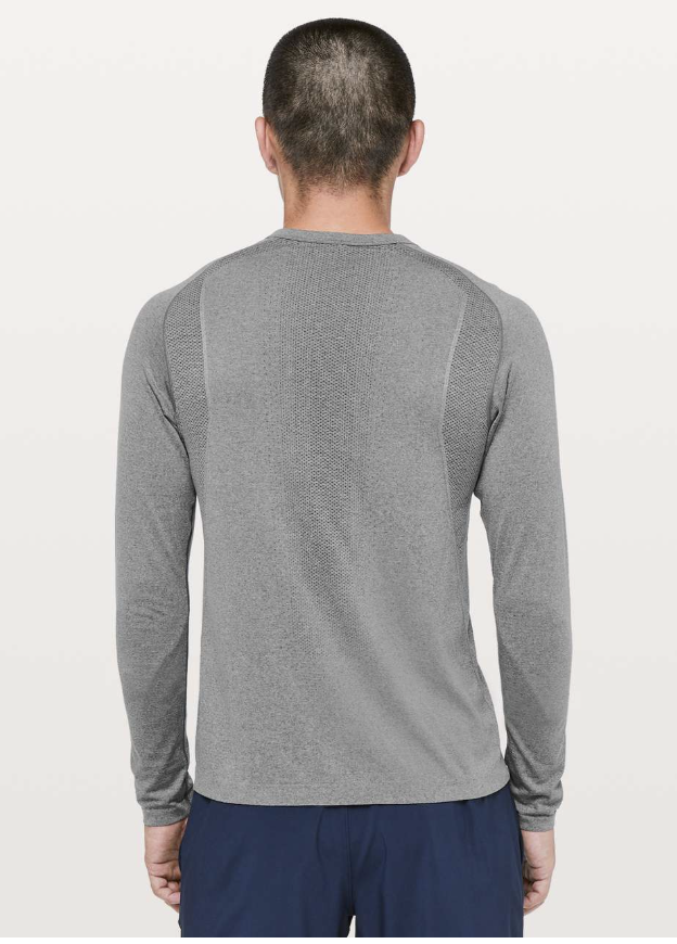 Lululemon Men's Metal Vent Tech Long Sleeve Henley Black/White Sz Med