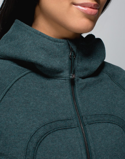 Lululemon Scuba Hoodie II Heathered Fuel Green/Fuel Green Sz 4