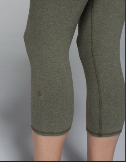 Lululemon Wunder Under 21" inseam Crop Cotton Heathered Fatigue Green Sz 6