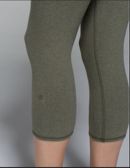 Lululemon Wunder Under 21" inseam Crop Cotton Heathered Fatigue Green Sz 6