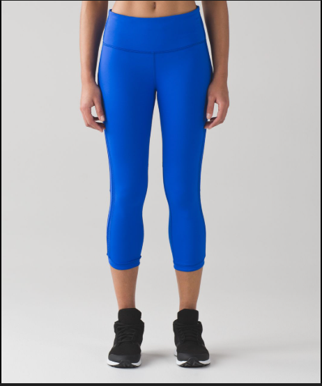 Lululemon Hit It High Rise Crop 21" Inseam Full On Luxtreme Mesh Cerulean Blue Sz 6