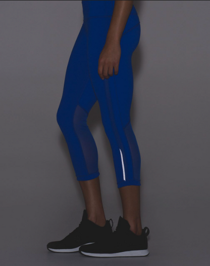 Lululemon Hit It High Rise Crop 21" Inseam Full On Luxtreme Mesh Cerulean Blue Sz 6