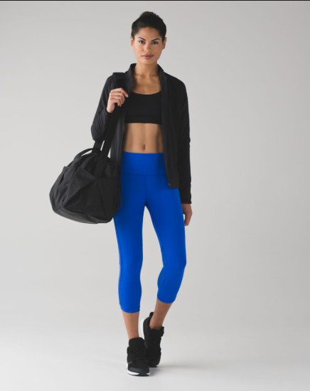Lululemon Hit It High Rise Crop 21" Inseam Full On Luxtreme Mesh Cerulean Blue Sz 6
