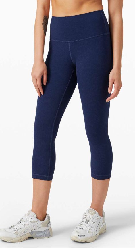 Lululemon Wunder Under Crop High-Rise 21" Inseam Indigo Spray Mineral Blue Sz 6 Brand New