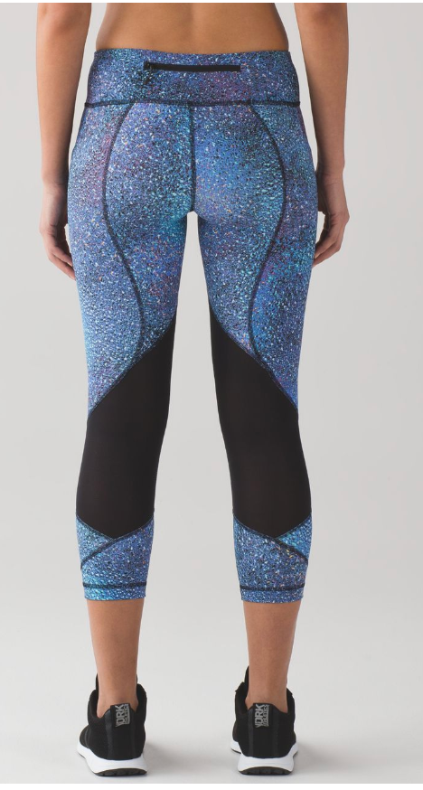 Lululemon Pace Rival Crop 22" Inseam Strive Multi Black/Black Sz 6