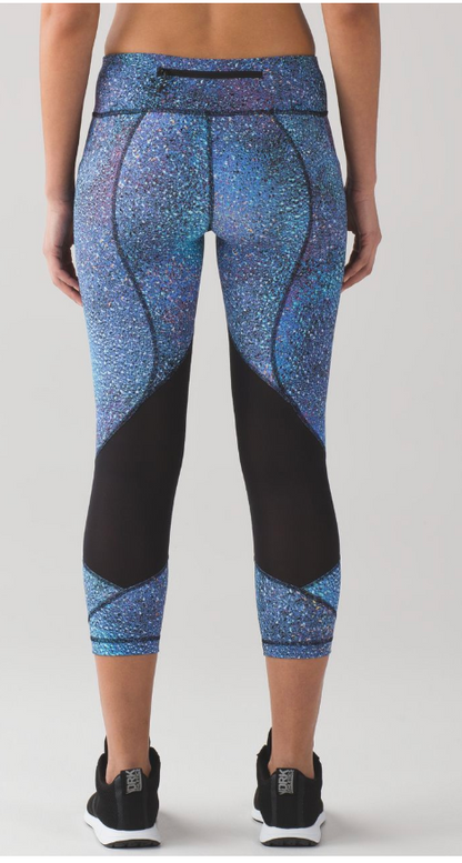 Lululemon Pace Rival Crop 22" Inseam Strive Multi Black/Black Sz 6