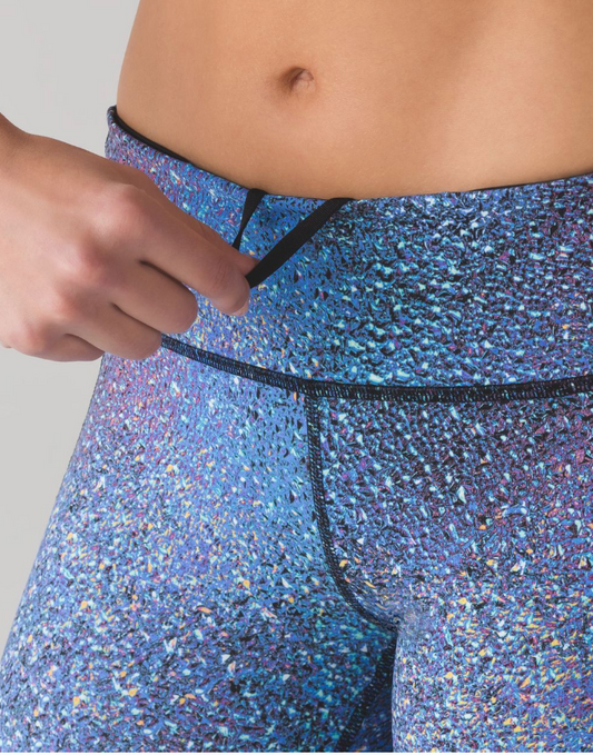 Lululemon Pace Rival Crop 22" Inseam Strive Multi Black/Black Sz 6