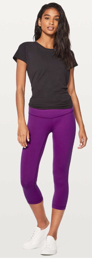 Lululemon Wunder Under Crop III Full-On Luon 21” Inseam Tender Violet Sz 6