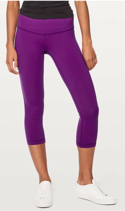 Lululemon Wunder Under Crop III Full-On Luon 21” Inseam Tender Violet Sz 6