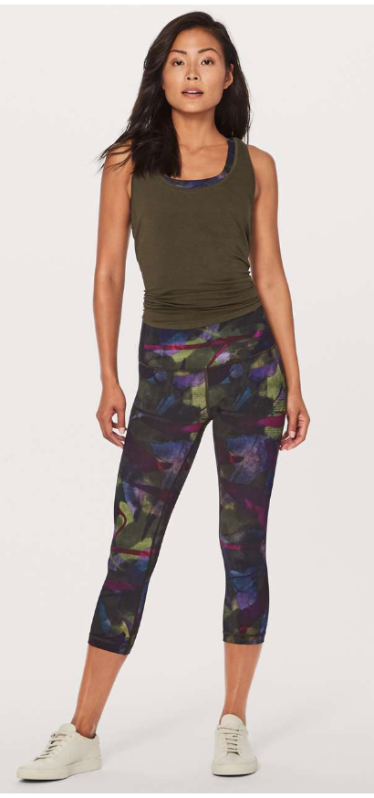 Lululemon Wunder Under Crop (Mid, Hi-Rise) 21" Inseam Aura Dark Chrome Multi Sz 6 Brand New
