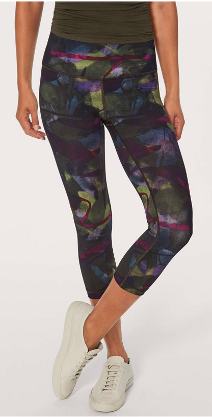 Lululemon Wunder Under Crop (Mid, Hi-Rise) 21" Inseam Aura Dark Chrome Multi Sz 6 Brand New