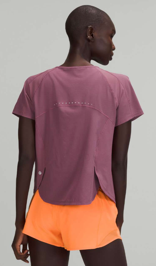 Lululemon Lightweight Stretch Run Short Sleeve Shirt Vintage Plum Sz 10