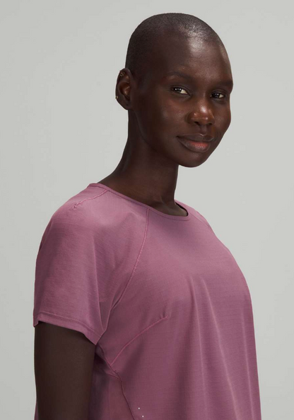 Lululemon Lightweight Stretch Run Short Sleeve Shirt Vintage Plum Sz 10