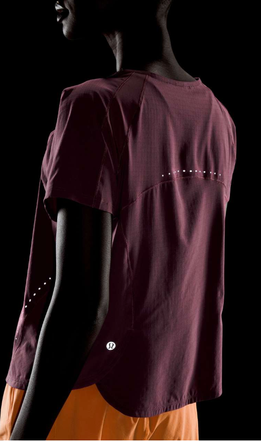 Lululemon Lightweight Stretch Run Short Sleeve Shirt Vintage Plum Sz 10