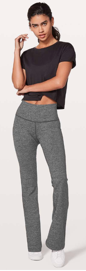 Lululemon Throw Back Pant 32.5" Inseam Heathered Black Sz 4