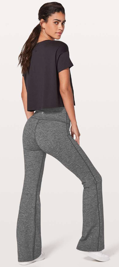 Lululemon Throw Back Pant 32.5" Inseam Heathered Black Sz 4