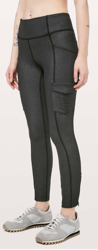 Lululemon Scenic Route 7/8 Tight 25" Inseam Black Sz 6
